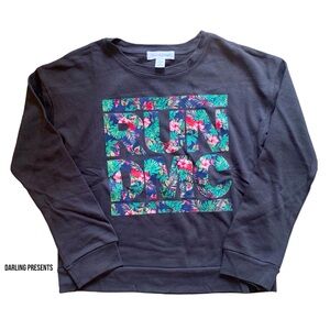 TREASURE & BOND RUN DMC SWEATSHIRT GIRLS COLOR OLIVE SIZE L 10-12